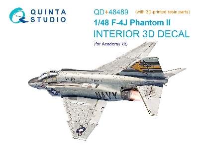F-4 J Phantom Ii - 3d-printed & Coloured Interior On Decal Paper With 3d-printed Resin Part (For Academy Kits) - image 1