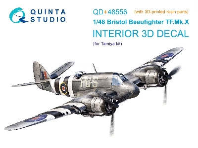 Bristol Beaufighter Tf.Mk.X - 3d-printed & Coloured Interior On Decal Paper With 3d-printed Resin Part (For Tamiya Kits) - image