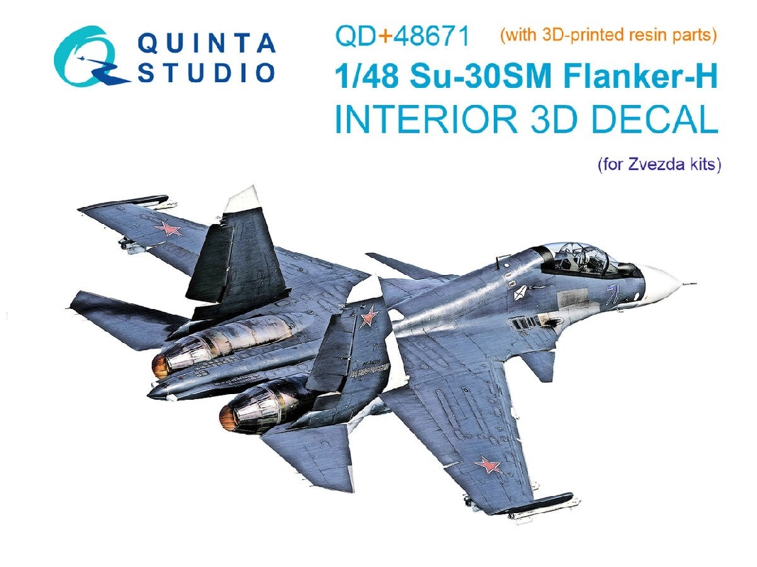 Sukhoi Su-30 Sm - 3d-printed & Coloured Interior With 3d-printed Resin Parts (For Zvezda Kits) - image 1