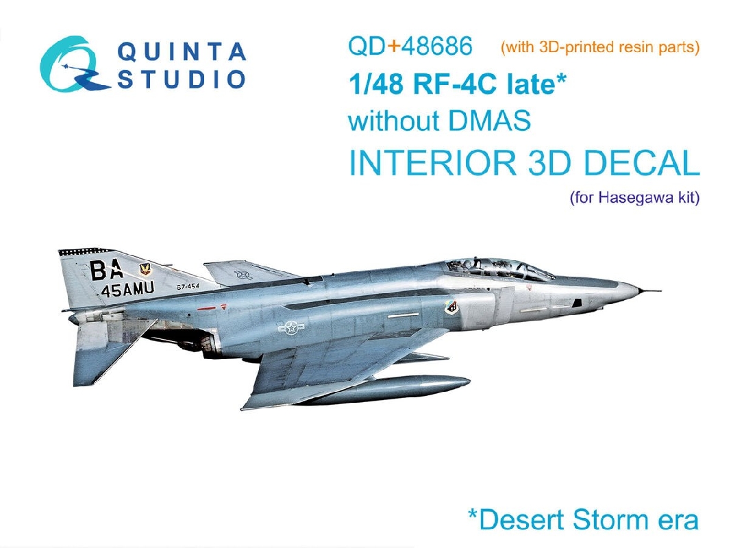 Mcdonnell Douglas Rf-4 C Phantom Ii (Late Without Dmas) - 3d-printed & Coloured Interior With 3d-printed Parts (For Hasegawa Kit