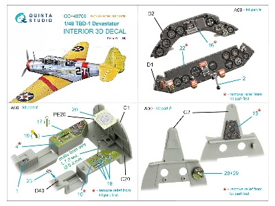 Douglas Tbd-1 Devastator - 3d-printed & Coloured Interior With 3d-printed Resin Parts (For Gwh Kits) - image 12