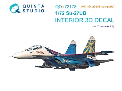 Sukhoi Su-27 Ub - 3d-printed & Coloured Interior On Decal Paper With 3d-printed Resin Part (For Trumepter Kits) - image 1