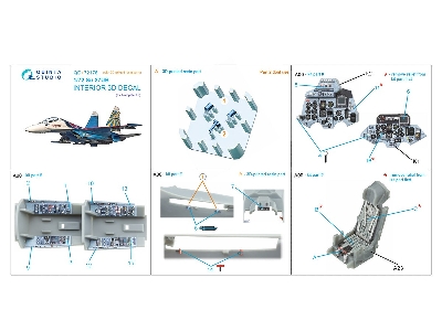 Sukhoi Su-27 Ub - 3d-printed & Coloured Interior On Decal Paper With 3d-printed Resin Part (For Trumepter Kits) - image 2