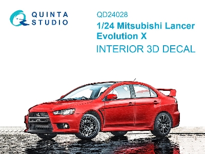 Mitsubishi Lancer Evolution X - 3d-printed & Coloured Interior (For Aoshima Kits) - image 1