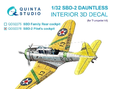 Douglas Sbd-2 Dauntless Pilot's Cockpit  - 3d-printed & Coloured Interior (For Trumpeter Kits) - image 1