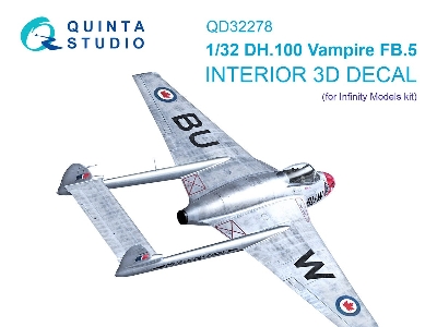 De Havilland Dh.100 Vampire Fb.5 - 3d-printed & Coloured Interior (For Infinity Kits) - image 1