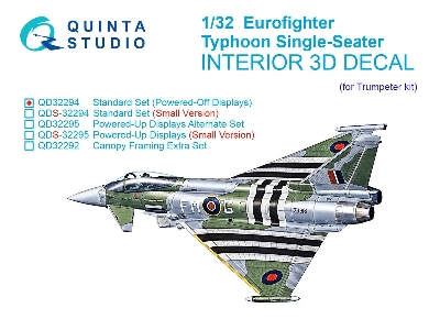 Eurofighter Typhoon Ef-2000 / 2000 A Single-seater - 3d-printed & Coloured Interior On Decal Paper (For Trumpeter Kits) - image 