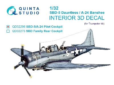 Douglas Sbd-5 Dauntless / A-24 B Banshee Pilot's Cockpit - 3d-printed & Coloured Interior (For Trumpeter Kits) - image 1