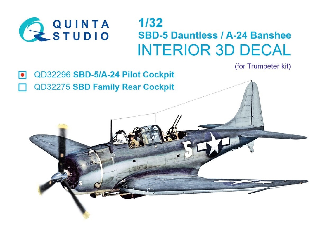 Douglas Sbd-5 Dauntless / A-24 B Banshee Pilot's Cockpit - 3d-printed & Coloured Interior (For Trumpeter Kits) - image 1