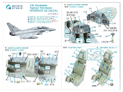 Eurofighter Typhoon Twin-seater (Powered-up Displays) - 3d-printed & Coloured Interior (For Trumpeter Kits) - image 3