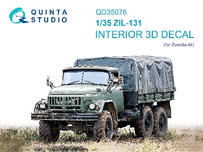 Zil-131 - 3d-printed & Coloured Interior On Decal Paper (For Zvezda Kits) - image 1