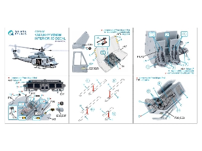 Bell Uh-1 Y Venom - 3d-printed & Coloured Interior (For Academy Kits) - image 3