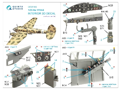Heinkel He-111 H-6 - 3d-printed & Coloured Interior (For Border Model Kits) - image 12