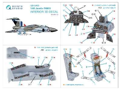Gloster Javelin Faw.9 - 3d-printed & Coloured Interior (For Airfix Kits) - image 11