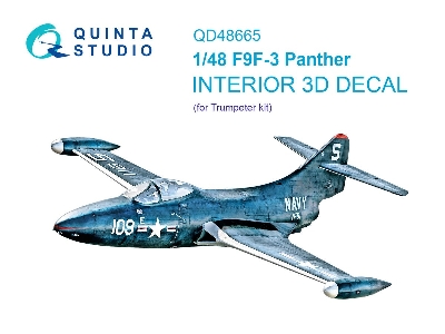 Grumman F9f-3 Panther - 3d-printed & Coloured Interior (For Trumpeter Kits) - image 1