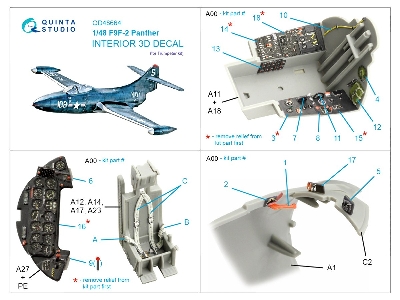 Grumman F9f-3 Panther - 3d-printed & Coloured Interior (For Trumpeter Kits) - image 10
