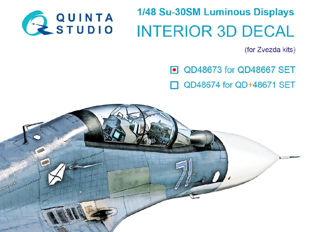 Sukhoi Su-30 Sm - Luminous Displays For Qd/Qds-48667 Sets (For Zvezda Kits) - image 1