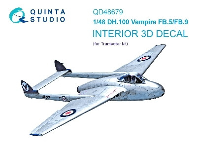 De Havilland Dh.100 Vampire Fb.5/Fb.9 - 3d-printed & Coloured Interior (For Trumpeter Kits) - image 1