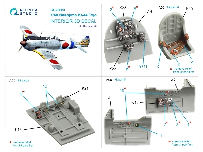 Nakajima Ki-44 - 3d-printed & Coloured Interior (For Hasegawa Kits) - image 10