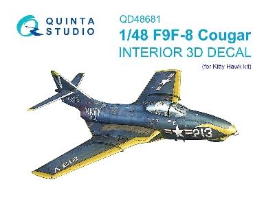 Grumman F9f-8 Cougar - 3d-printed & Coloured Interior (For Kitty Hawk Kits) - image 1