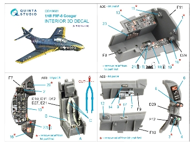 Grumman F9f-8 Cougar - 3d-printed & Coloured Interior (For Kitty Hawk Kits) - image 10