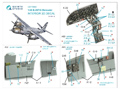Martin B-26 F/G Marauder - 3d-printed & Coloured Interior (For Icm Kits) - image 3