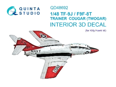 Grumman Tf-9j / F9f-8t Twin Cougar/Twogar - 3d-printed & Coloured Interior (For Kitty Hawk Kits) - image 1