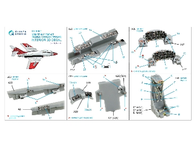 Grumman Tf-9j / F9f-8t Twin Cougar/Twogar - 3d-printed & Coloured Interior (For Kitty Hawk Kits) - image 10