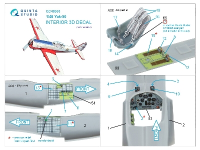 Yakovlev Yak-50 - 3d-printed & Coloured Interior (For A-model Kits) - image 3