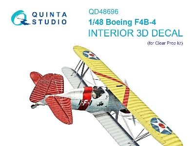 Boeing F4b-4 - 3d-printed & Coloured Interior On Decal Paper (For Clear Prop Kits) - image 1
