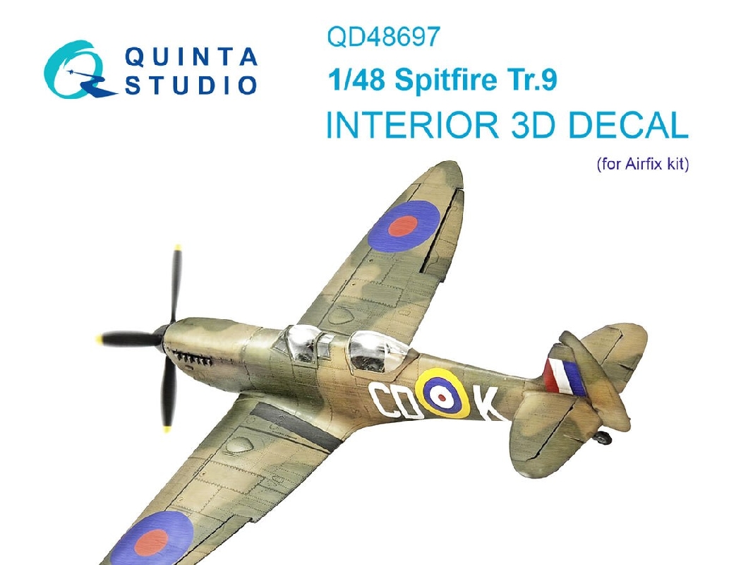 Supermarine Spitfire Tr.9 - 3d-printed & Coloured Interior On Decal Paper (For Airfix Kits) - image 1