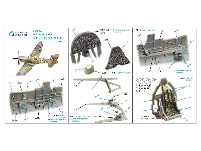 Supermarine Spitfire Tr.9 - 3d-printed & Coloured Interior On Decal Paper (For Airfix Kits) - image 10