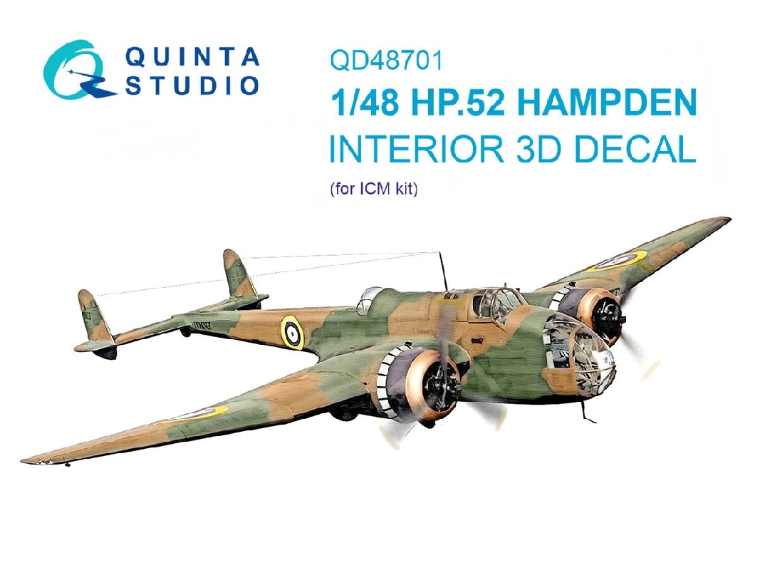 Handley Page Hp.52 Hampden - 3d-printed & Coloured Interior (For Icm Kits) - image 1