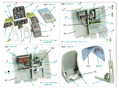 Douglas Sbd Dauntless Family Pilot's Cockpit - 3d-printed & Coloured Interior (For Accurate Miniatures / Academy / Etc. Kits) - 