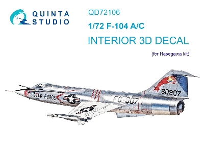 Lockheed F-104 A/C Starfighter - 3d-printed & Coloured Interior (For Hasegawa Kits) - image 1
