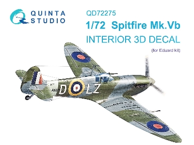 Supermarine Spitfire Mk.Vb - 3d-printed & Coloured Interior On Decal Paper (For Eduard Kits) - image 1