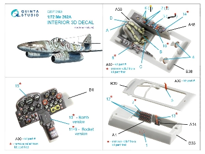 Messerschmitt Me-262 A - 3d-printed & Coloured Interior (For Arma Hobby Kits) - image 10