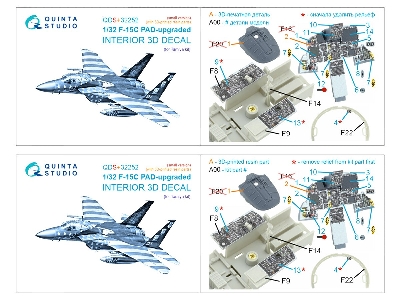Mcdonnell Douglas F-15 C Pad-upgraded - 3d-printed & Coloured Interior On Decal Paper With 3d-printed Resin Parts (For Tamiya Ki