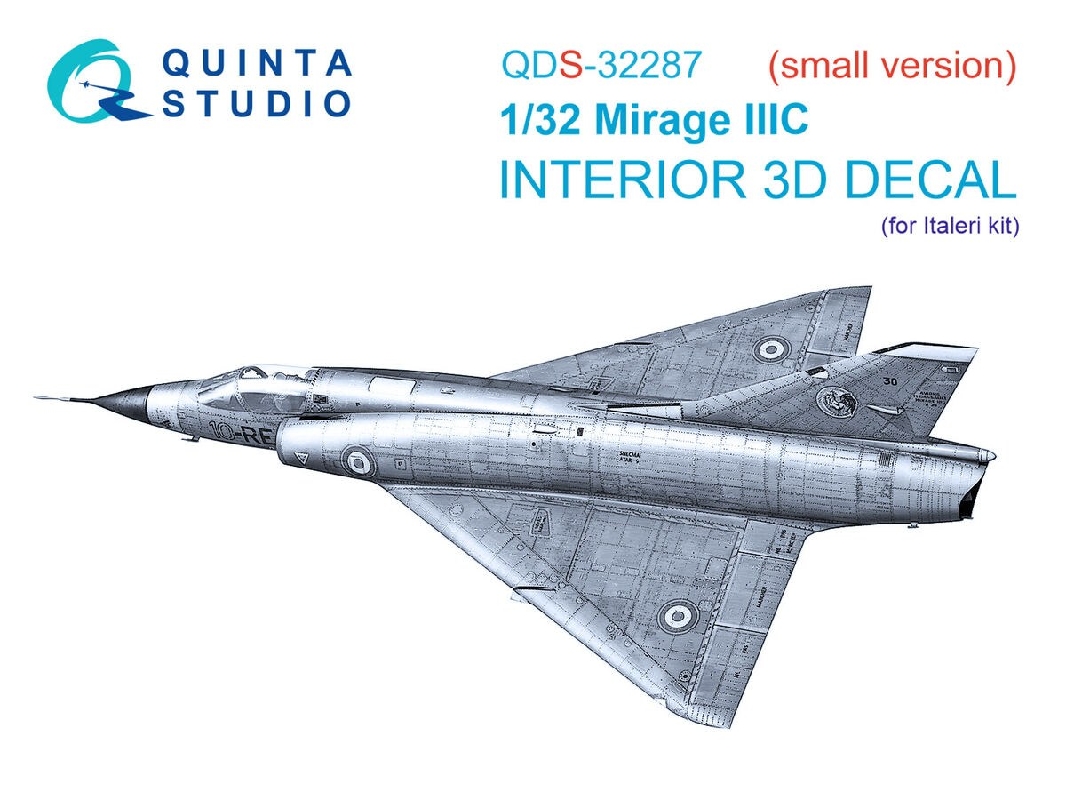 Dassault  Mirage Iii C - 3d-printed & Coloured Interior On Decal Paper (For Italeri Kits / Small Version) - image 1