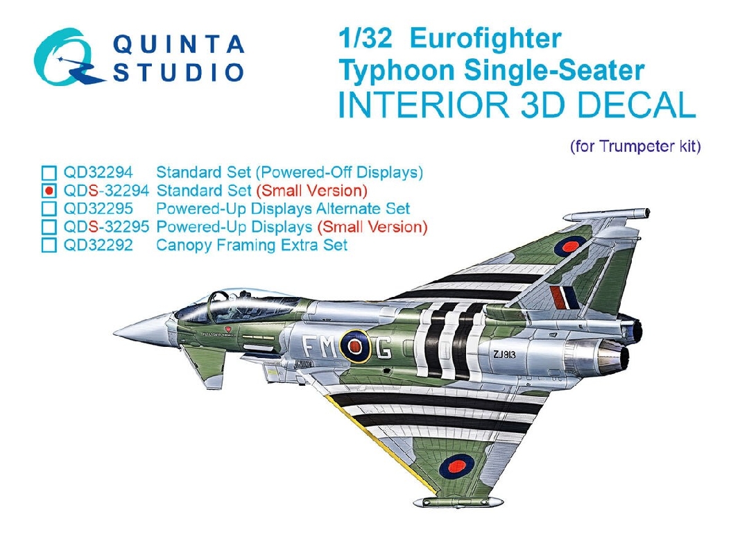 Eurofighter Typhoon Ef-2000 / 2000 A Single-seater - 3d-printed & Coloured Interior (For Trumpeter Kits / Small Version) - image