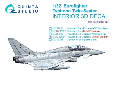 Eurofighter Typhoon Twin-seater (Powered-up Displays) - 3d-printed & Coloured Interior (For Trumpeter Kits / Small Version) - im