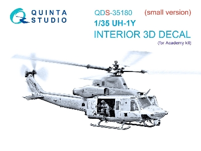 Bell Uh-1 Y Venom - 3d-printed & Coloured Interior (Small Version / For Academy Kits) - image 1