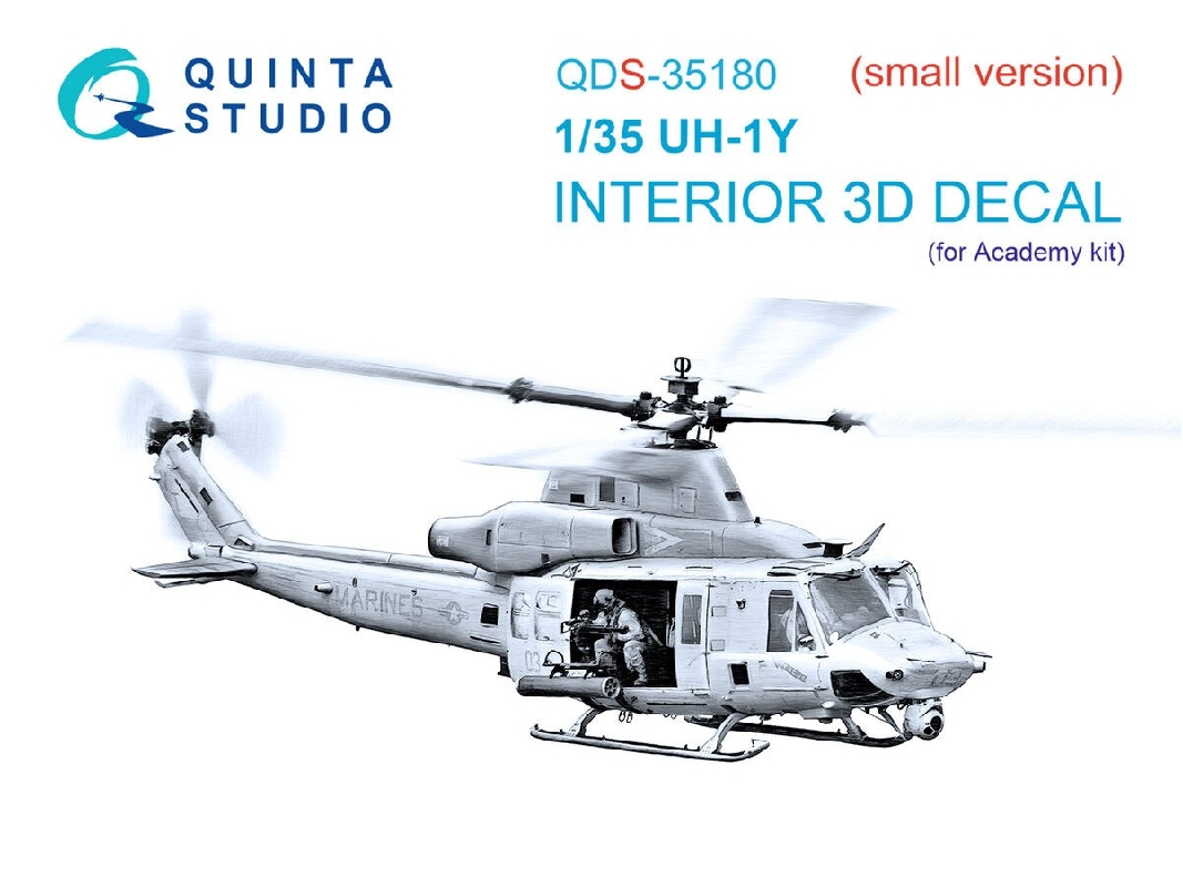 Bell Uh-1 Y Venom - 3d-printed & Coloured Interior (Small Version / For Academy Kits) - image 1