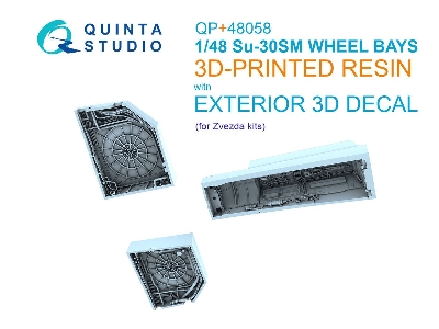 Sukhoi Su-30 Sm - Complete Wheel Wells With 3d-printed Resin Parts (For Zvezda Kits) - image 1