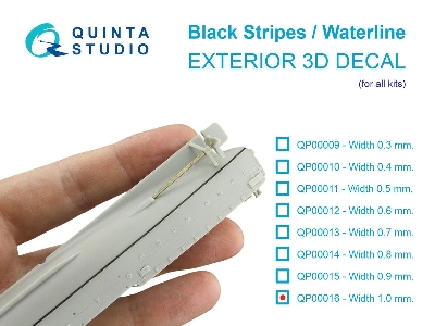 Black Stripes Waterlines - Width 1.0 Mm / Length 2820 Mm (For All Kits) - image 1