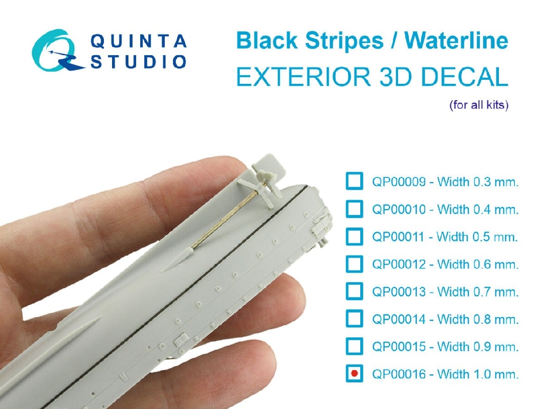 Black Stripes Waterlines - Width 1.0 Mm / Length 2820 Mm (For All Kits) - image 1
