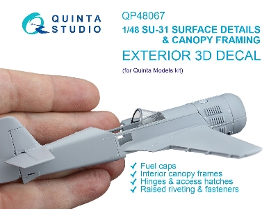 Sukhoi Su-31 - Surface Details & Canopy Framing (For Quinta Models Kits) - image 1