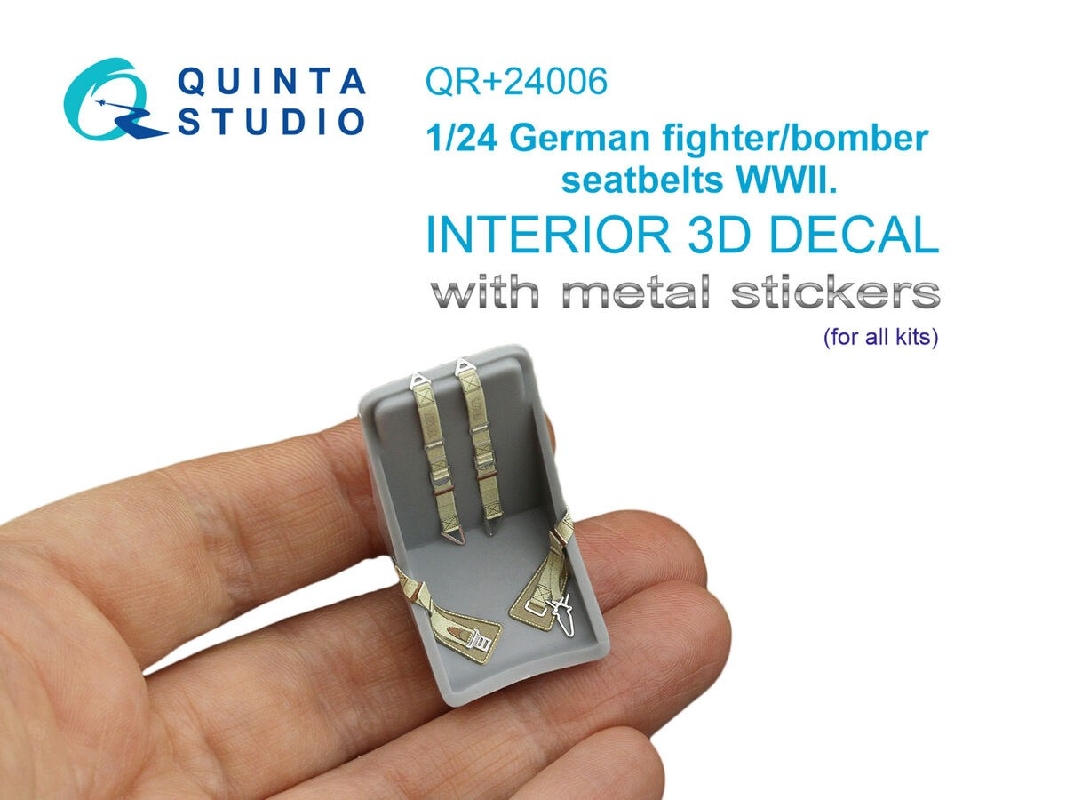 German Wwii Fighter / Bomber Seat Belts With Metal Buckles (For All Kits) - image 1