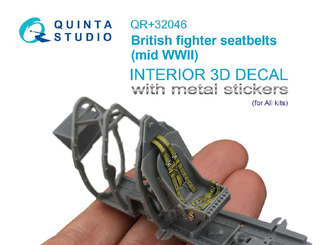 British Mid Wwii Fighter Seatbelts With Metal Buckles (For All Kits) - image 1