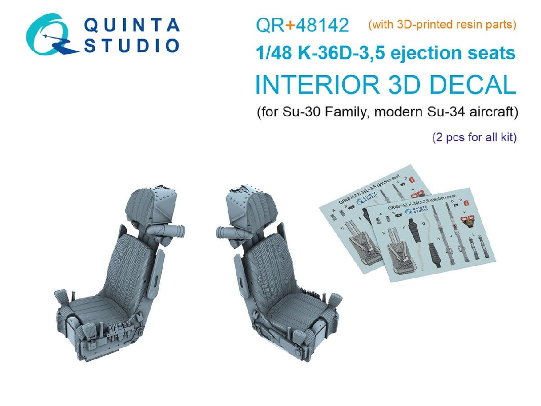 K-36d-3,5 Ejection Seats (2 Pcs) For Su-30 Family And Su-34 (For All Kits / 3d-printed) - image 1